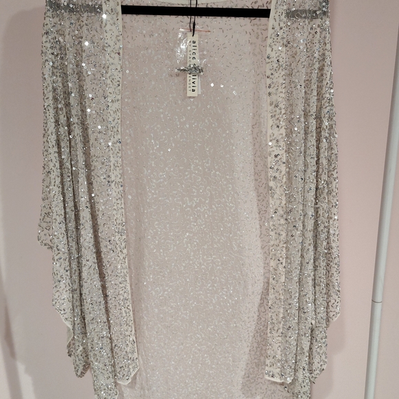 Alice + Olivia Other - Silver Sequin Shawl